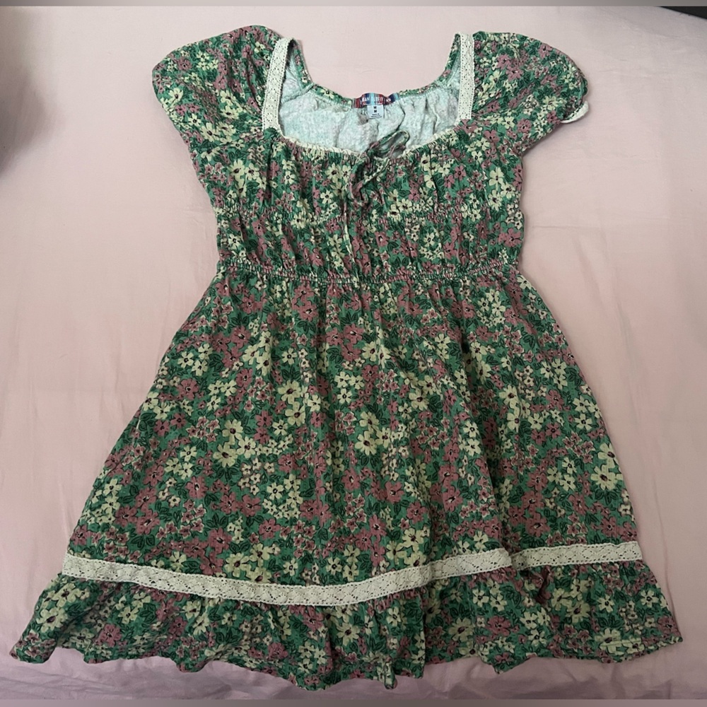 Urban Outfitters Green and Pink Floral Dress